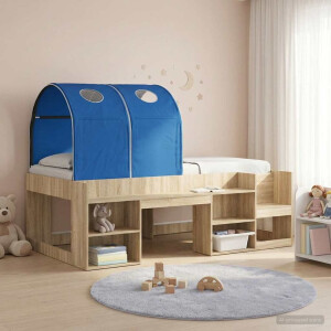 vidaXL Bedtunnel 2 pcs Blauw 211 x 52,5 x 2 cm Polyester