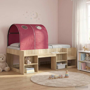 vidaXL Bedtunnel 2 pcs Rood 211 x 52,5 x 2 cm Polyester