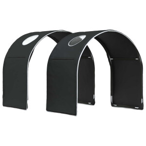 vidaXL Bedtunnel 2 pcs Zwart 211 x 52,5 x 2 cm Polyester