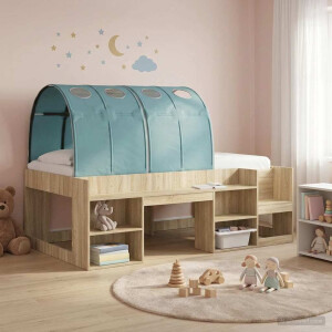 vidaXL Bedtunnel 2 pcs Lichtblauw 211 x 67.5 x 2 cm Polyester