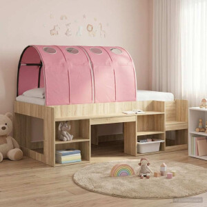 vidaXL Bedtunnel 2 pcs Roze 211 x 67.5 x 2 cm Polyester
