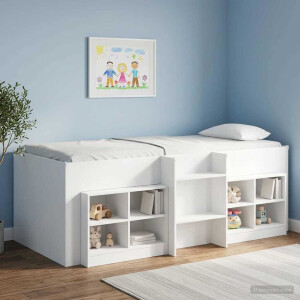 vidaXL Bed kast met plank 2 pcs Wit 66 x 33 x 48 cm Bewerkt hout