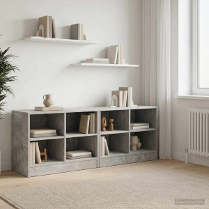 vidaXL Bed kast 2 pcs Betongrijs 66 x 33 x 48 cm Bewerkt hout