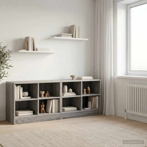 vidaXL Bed kast 2 pcs Grijs Sonoma 66 x 33 x 48 cm Bewerkt hout