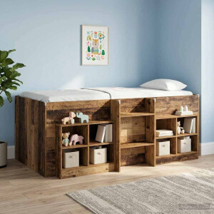 vidaXL Bed kast met plank 2 pcs Oud hout 66 x 33 x 48 cm Bewerkt hout