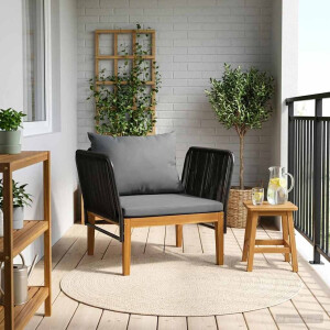 vidaXL Tuinstoel met Kussens Massief acaciahout & touw Naturel
