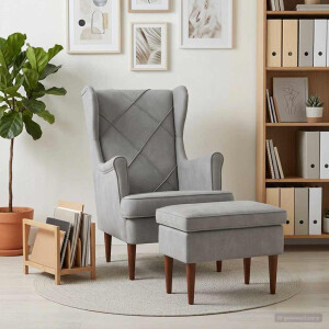 vidaXL Fauteuil met Voetenbank 2 st Lichtgrijs Fluweel