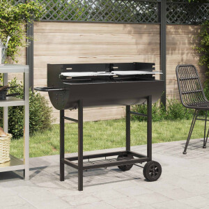 vidaXL Houtskoolgrill 96,5 x 42,5 x 88,5 cm Zwart
