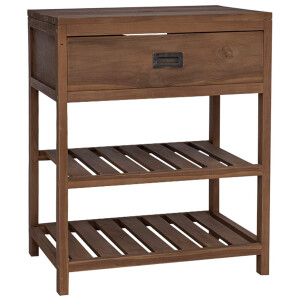 vidaXL Badkamerkast Naturel 60 x 45 x 75 cm Massief Teakhout
