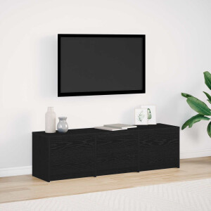 vidaXL TV-kast met LED Zwart Eiken 140 x 34 x 40 cm Bewerkt hout