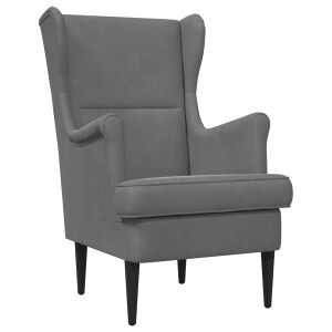 vidaXL Fauteuil Donkergrijs Fluweel