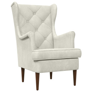 vidaXL Fauteuil Crèmekleurig Fluweel