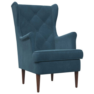 vidaXL Fauteuil Blauw Fluweel