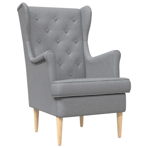 vidaXL Fauteuil Lichtgrijs Stof