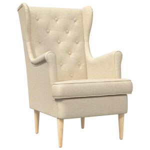 vidaXL Fauteuil Crèmekleurig Stof