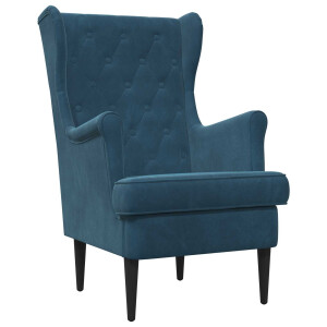 vidaXL Fauteuil Blauw Fluweel