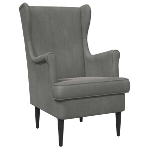 vidaXL Fauteuil Donkergrijs Fluweel