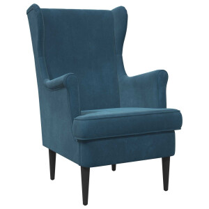 vidaXL Fauteuil Blauw Fluweel