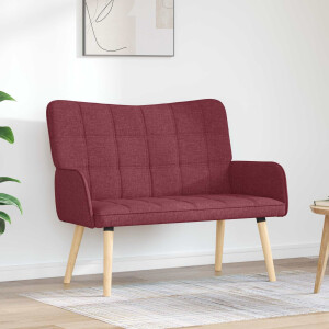 vidaXL Twee Persoons Sofa Wijnrood 115 x 61 x 87 cm Stof