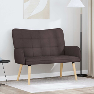 vidaXL 2-Zits Sofa Donkerbruin 115 x 61 x 87 cm Stof