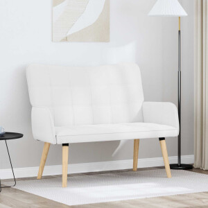 vidaXL 2-Zits Sofa Wit 115 x 61 x 87 cm Stof