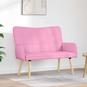 vidaXL Twee Persoons Sofa Roze 115 x 61 x 87 cm Stof