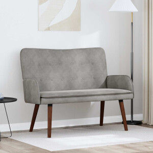 vidaXL 2-Zits Sofa Lichtgrijs 115 x 61 x 87 cm Fluweel (V)