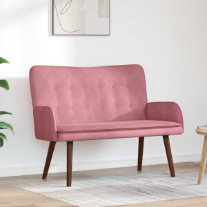 vidaXL 2-Zits Sofa Roze 115 x 61 x 87 cm Fluweel (V)