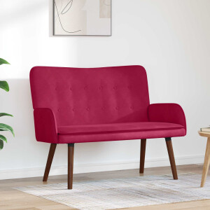 vidaXL 2-Zits Sofa Wijnrood 115 x 61 x 87 cm Fluweel (V)