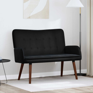 vidaXL 2-Zits Sofa Zwart 115 x 61 x 87 cm Fluweel (V)