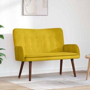 vidaXL 2-Zits Sofa Geel 115 x 61 x 87 cm Fluweel (V)