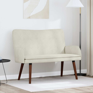 vidaXL 2-Zits Sofa Crèmekleurig 115 x 61 x 87 cm Fluweel (V)