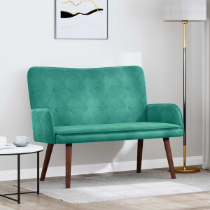 vidaXL 2-Zits Sofa Turquoise 115 x 61 x 87 cm Fluweel (V)