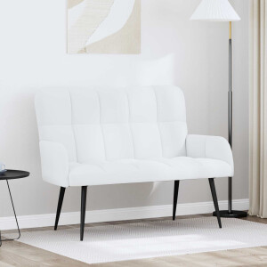 vidaXL 2-Zits Sofa Wit 115 x 61 x 87 cm Stof
