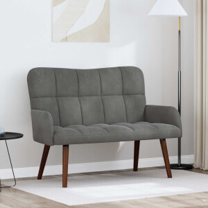 vidaXL 2-Zits Sofa Donkergrijs 115 x 61 x 87 cm Fluweel (V)