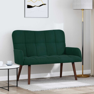 vidaXL 2-Zits Sofa Donkergroen 115 x 61 x 87 cm Fluweel (V)