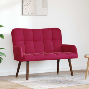 vidaXL 2-Zits Sofa Wijnrood 115 x 61 x 87 cm Fluweel (V)