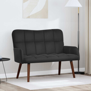 vidaXL 2-Zits Sofa Zwart 115 x 61 x 87 cm Fluweel (V)