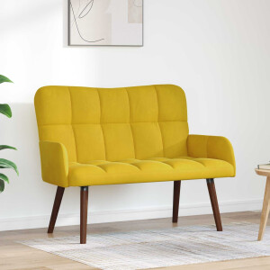 vidaXL 2-Zits Sofa Geel 115 x 61 x 87 cm Fluweel (V)