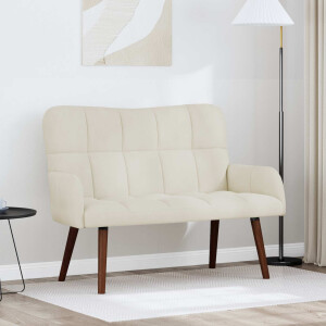 vidaXL 2-Zits Sofa Crèmekleurig 115 x 61 x 87 cm Fluweel (V)