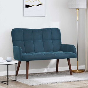 vidaXL 2-Zits Sofa Blauw 115 x 61 x 87 cm Fluweel (V)