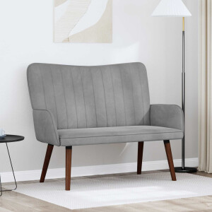 vidaXL 2-Zits Sofa Lichtgrijs 115 x 61 x 87 cm Fluweel (V)