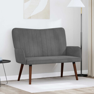 vidaXL 2-Zits Sofa Donkergrijs 115 x 61 x 87 cm Fluweel (V)