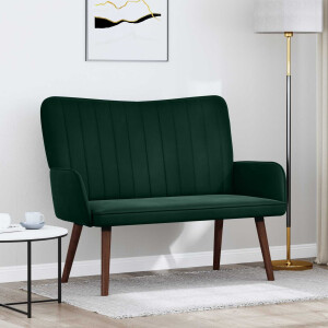 vidaXL 2-Zits Sofa Donkergroen 115 x 61 x 87 cm Fluweel (V)