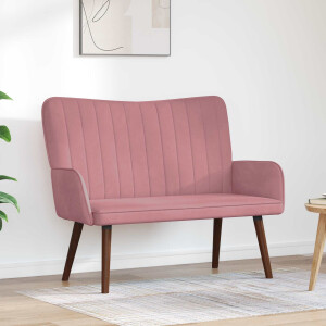 vidaXL 2-Zits Sofa Roze 115 x 61 x 87 cm Fluweel (V)
