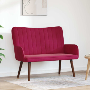 vidaXL 2-Zits Sofa Wijnrood 115 x 61 x 87 cm Fluweel (V)