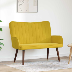 vidaXL 2-Zits Sofa Geel 115 x 61 x 87 cm Fluweel (V)