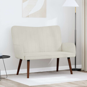 vidaXL 2-Zits Sofa Crèmekleurig 115 x 61 x 87 cm Fluweel (V)