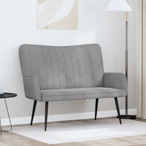vidaXL 2-Zits Sofa Lichtgrijs 115 x 61 x 87 cm Fluweel (V)