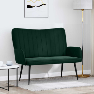 vidaXL 2-Zits Sofa Donkergroen 115 x 61 x 87 cm Fluweel (V)